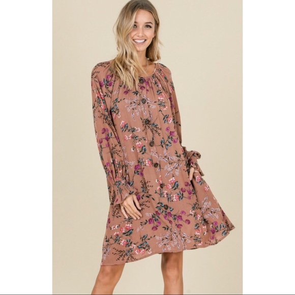 Woven Floral Print Dress - Picture 2 of 4